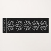 Lotus Bloem Symbool Zwart Wit Naam Gepersonaliseer Yogamat (Achterkant (horizontaal))