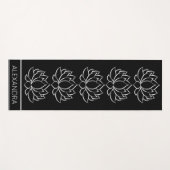 Lotus Bloem Symbool Zwart Wit Naam Gepersonaliseer Yogamat (Voorkant (horizontaal))
