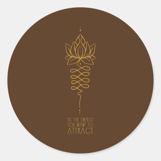 Lotus Bloem Unalome Wees De Energie Meditatie  Ronde Sticker (Voorkant)