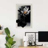 Lotus Bloem Wandschildering Crisp Contrast Botanic Poster (Thuiskantoor)