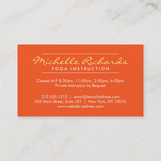 Lotus Bloem Yoga Docent, Life Coach Sinaasappel Visitekaartje (Achterkant)
