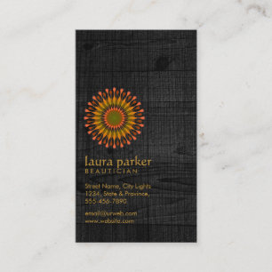 Lotus Bloem Zwart Hout Yoga Meditatie HealthSpa Visitekaartje