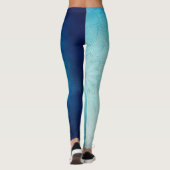 Lotus Bloemen Blauw Groen Yoga Leggings (Achterkant)