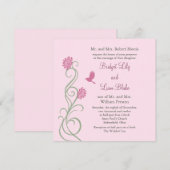 Lotus Bloemen Bruiloft Uitnodiging (roze) (Voorkant / Achterkant)