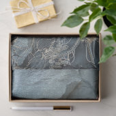 Lotus Bloemen & Denim Blauw gemengde media-effecte Tissuepapier (Geschenk)