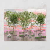 Lotus bloemen en bamboe - 3D rendering Briefkaart (Voorkant)