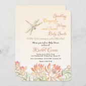 Lotus Bloemen en Dragonfly uitnodiging (Voorkant / Achterkant)