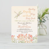 Lotus Bloemen en Dragonfly uitnodiging (Staand voorkant)