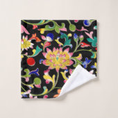 Lotus bloemen en wijnstokken bad handdoek (Wasdoekje)