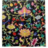 Lotus bloemen en wijnstokken douchegordijn (Voorkant)