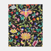 Lotus bloemen en wijnstokken fleece deken (Voorkant)