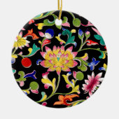 Lotus bloemen en wijnstokken keramisch ornament (Voorkant)