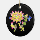 Lotus bloemen en wijnstokken keramisch ornament (Links)