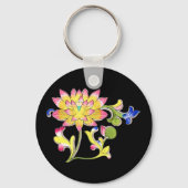 Lotus bloemen en wijnstokken sleutelhanger (Achterkant)