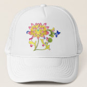 Lotus bloemen en wijnstokken trucker pet (Voorkant)