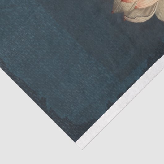 Lotus Bloemen & middernachtblauw, Gemengde Media-e Tissuepapier (Detail)