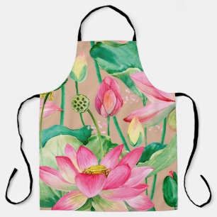 lotus bloemen naadloos patroon. waterverf botanisc schort