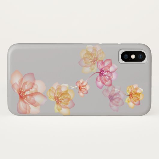 Lotus bloemen op grijs Case-Mate iPhone case (Achterkant (horizontaal))