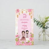 Lotus bloemen schattige bruidskoppel Indische brui (Staand voorkant)