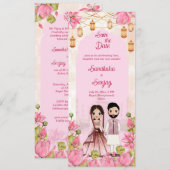 Lotus bloemen schattige bruidskoppel Indische brui Kaart (Voorkant / Achterkant)