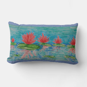 Lotus bloemen Tekening Lumbaal Kussen