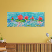 Lotus bloemen Tekening Single Canvas Afdruk (Insitu (Woonkamer))