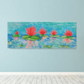Lotus bloemen Tekening Single Canvas Afdruk (Insitu (Houten vloer))