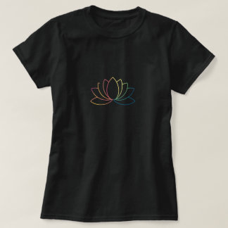 Lotus Bloemenlijntekening T-shirt