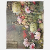 Lotus Bloemveld Botanische Waterverf Fleece Deken (Voorkant)