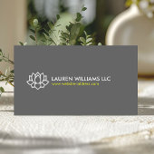 LOTUS BLOESEM IN GRIJS VISITEKAARTJE