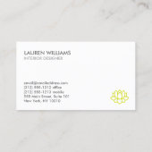 LOTUS BLOESEM IN GRIJS VISITEKAARTJE (Achterkant)