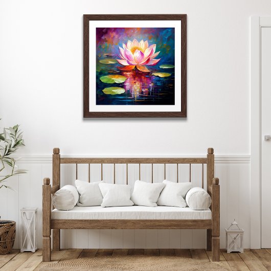 Lotus Bloom: Abstracte bloemenkunst Poster