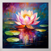 Lotus Bloom: Abstracte bloemenkunst Poster (Voorkant)