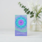 Lotus Bloom Turquoise Mandala ID129 Visitekaartje (Staand voorkant)