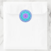 Lotus Bloom Turquoise Mandala Ronde Sticker (Tas)