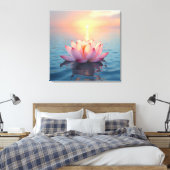 Lotus Blossom bij zonsopgang Canvas Afdruk (Insitu (Slaapkamer))