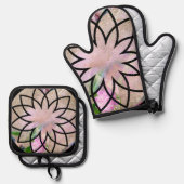 Lotus Blossom Bloemen Trivet en Pot Holder Set (Voorkant / Achterkant)