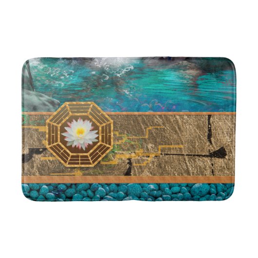 Lotus Blossom Blue Lagoon Badmat (Voorkant)