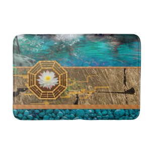 Lotus Blossom Blue Lagune Badmat
