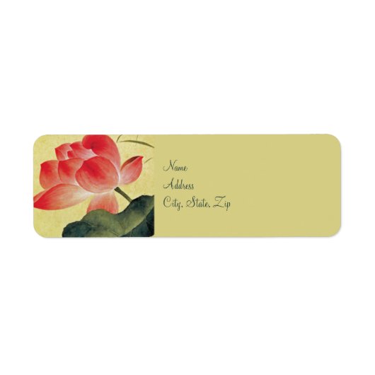 Lotus Blossom Bruiloft Retouradres Labels (Voorkant)