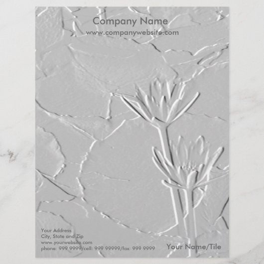 Lotus Blossom/Embossed-like Photo Letterhead Custom Briefhoofd (Voorkant)