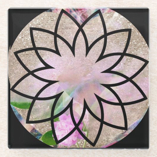 Lotus Blossom Floral Springtime Glazen Onderzetter (Voorkant)