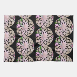 Lotus Blossom Floral Springtime in Pastel Pink Theedoek