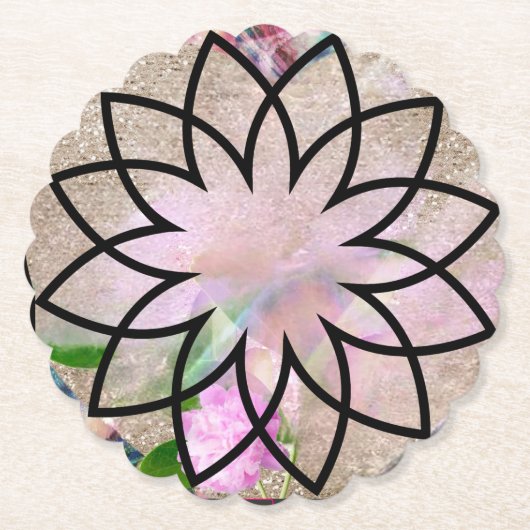 Lotus Blossom Floral Springtime Kartonnen Onderzetters (Voorkant)