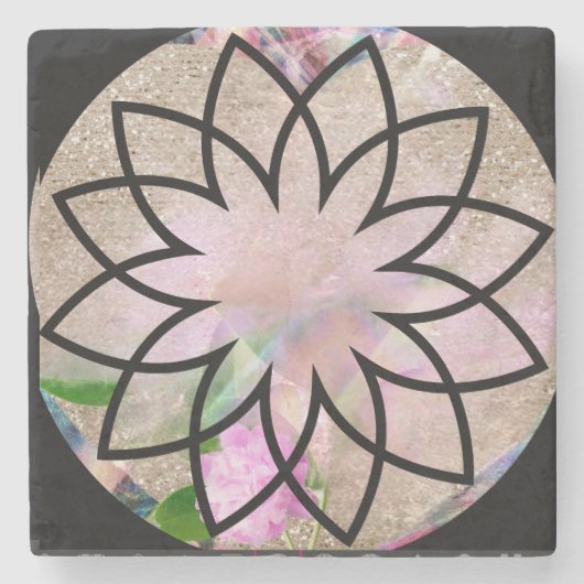 Lotus Blossom Floral Springtime Stenen Onderzetter (Voorkant)