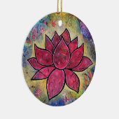 Lotus Blossom Flower, met de titel Transcend Keramisch Ornament (Rechts)