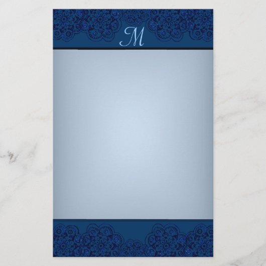 Lotus Blossom (Henna) (blauw) Briefpapier (Voorkant)