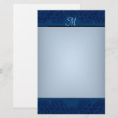 Lotus Blossom (Henna) (blauw) Briefpapier (Voorkant / Achterkant)