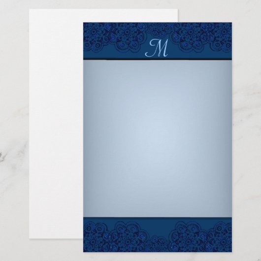 Lotus Blossom (Henna) (blauw) Briefpapier (Voorkant / Achterkant)