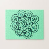 Lotus Blossom (Henna) (Blauwgroen) Legpuzzel (Horizontaal)